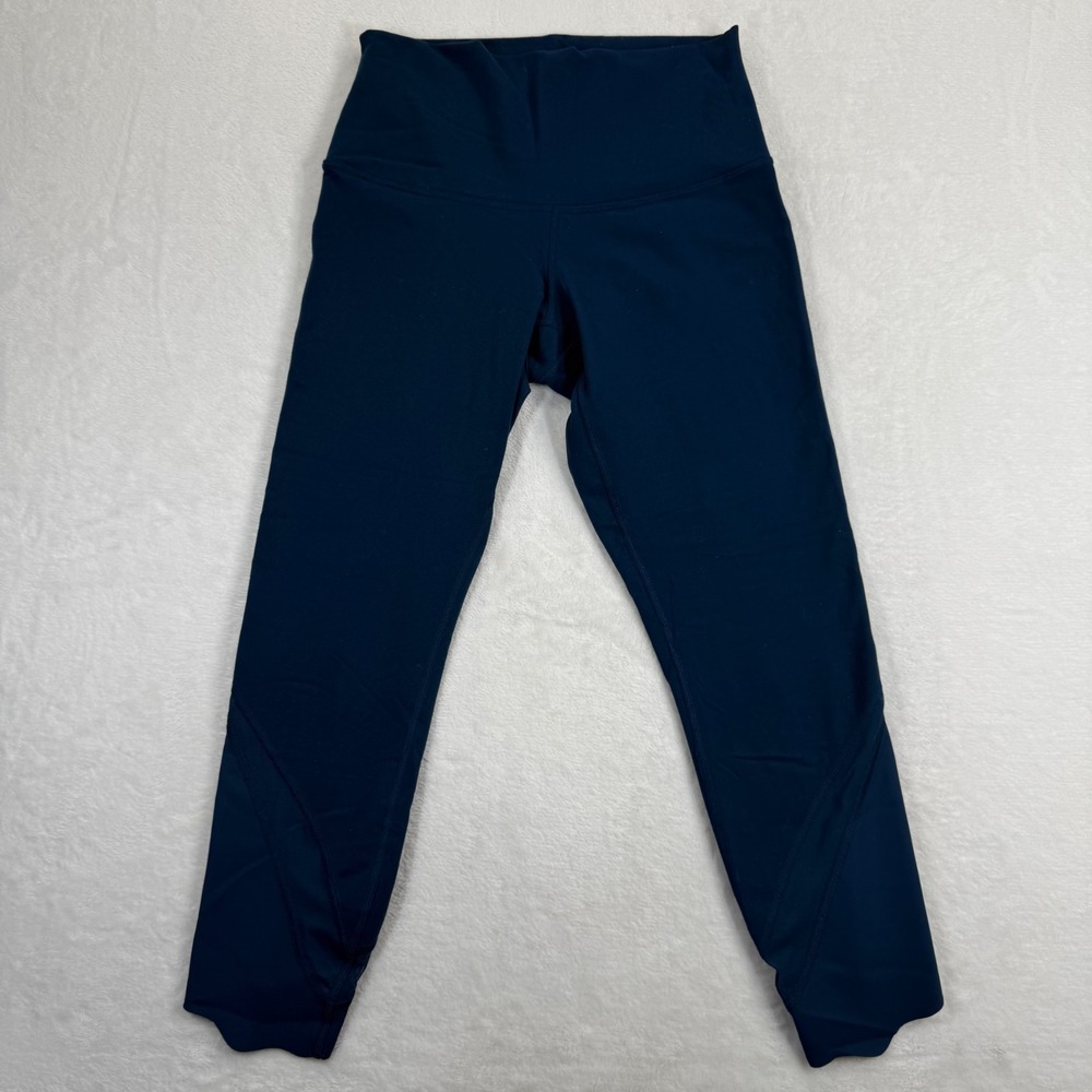 Lululemon Align Scallop Hem High Rise Pant 23 Night Diver Mesh‎ Leggings est 4